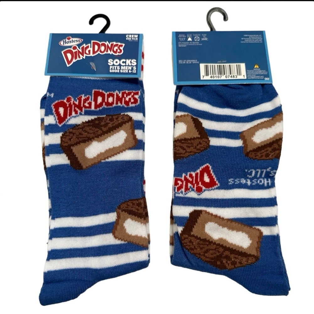 Ding Dongs Blue Crew Socks